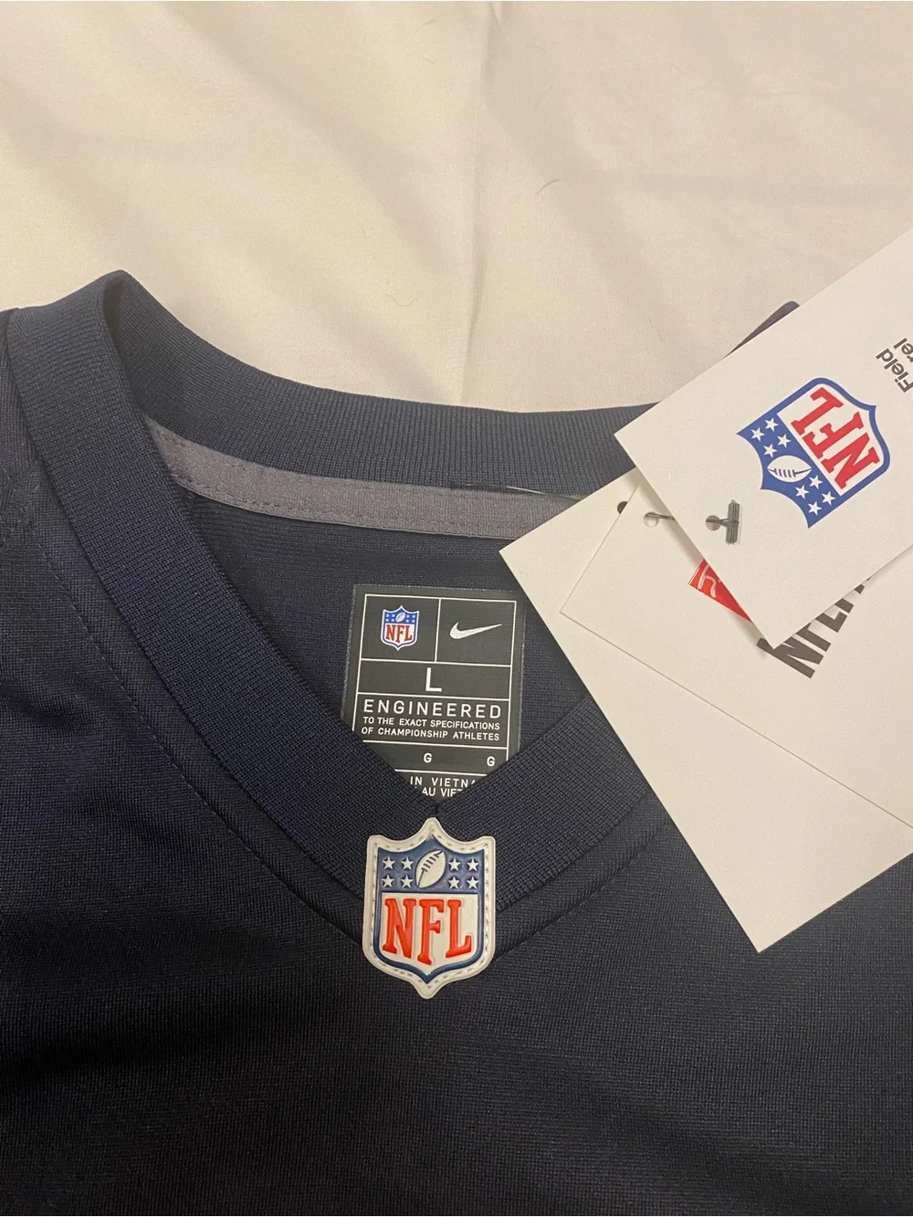 NFL Youth Navy Football Jersey with Orange and White #18